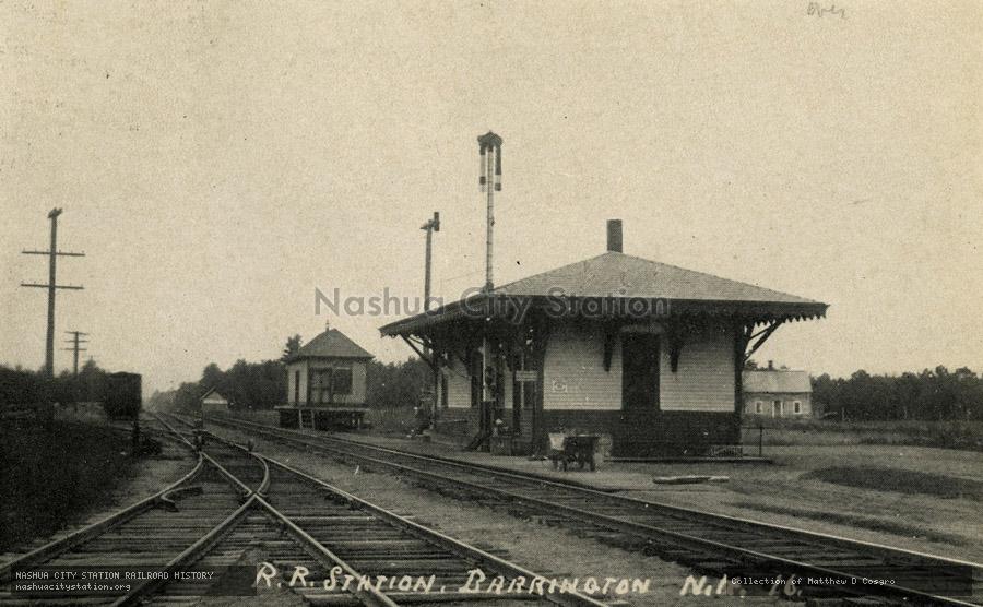 Postcard: Railroad Station, Barrington, New Hampshire